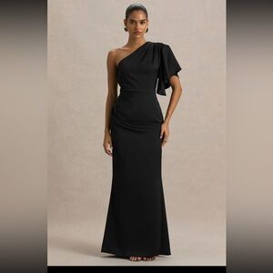 NWT Club L London Black One-Shoulder dress Gown